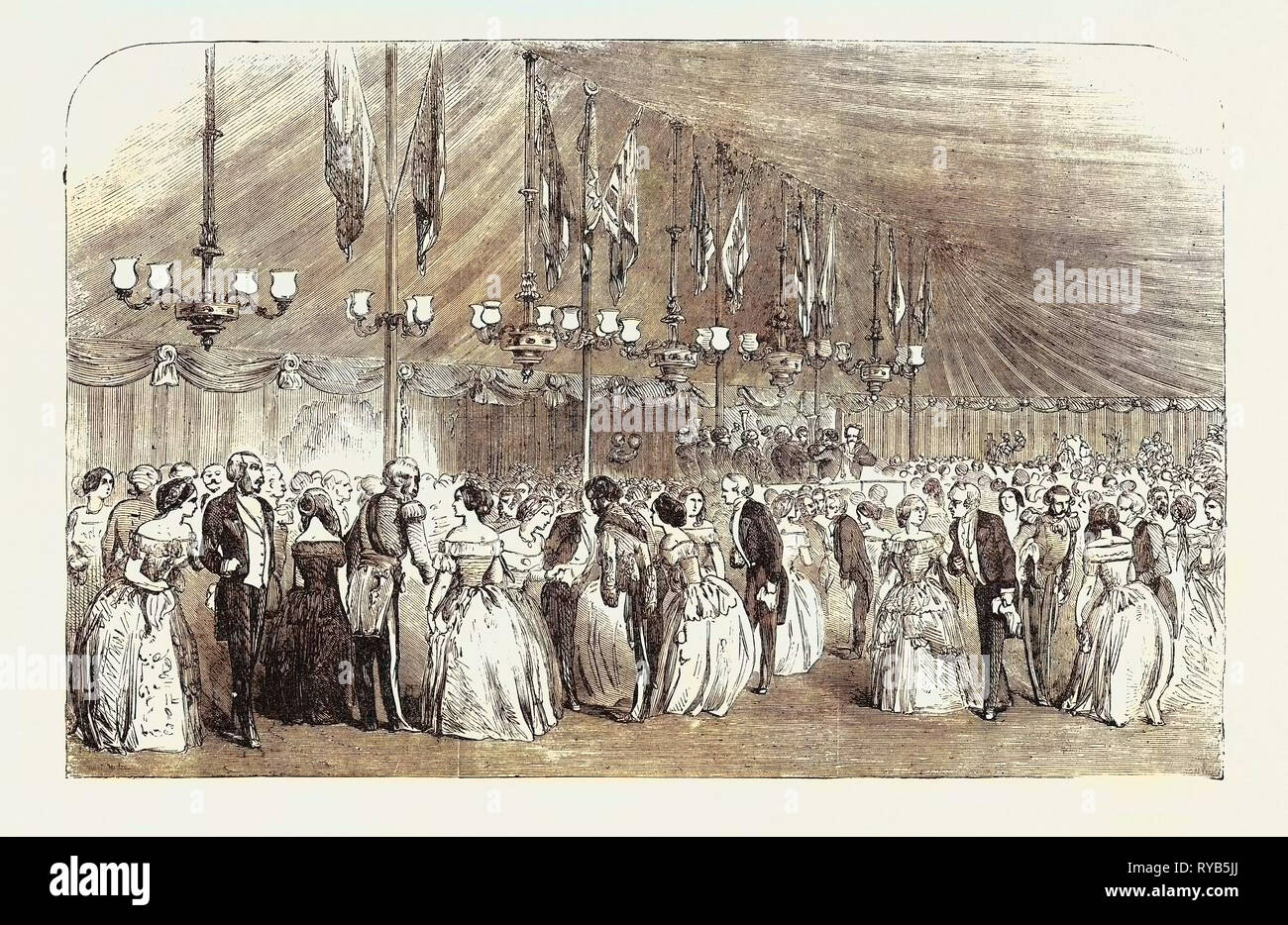 Bola en Hawkstone para conmemorar la mayoría del Honorable Rowland Hill Clegg 1854 Foto de stock