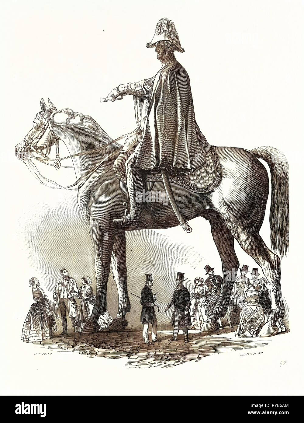 Colosal estatua del Duque de Wellington, 1846 Foto de stock