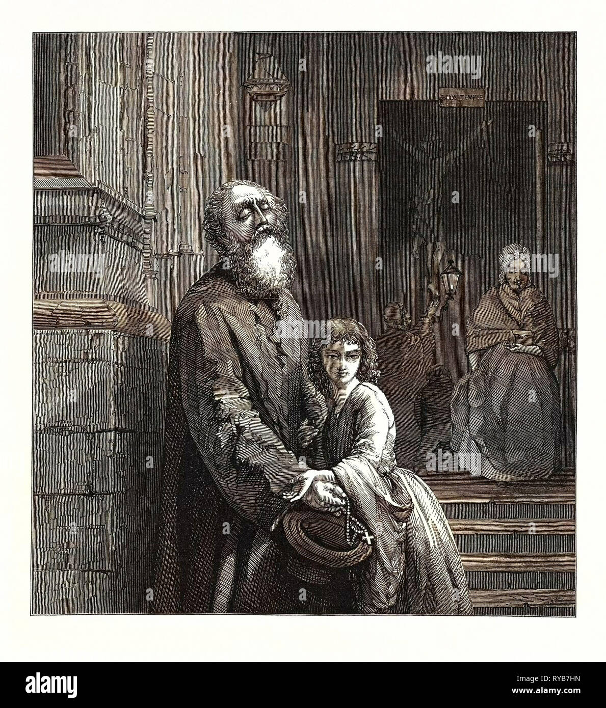 El mendigo ciego, en la Galería Nacional. 1859 Foto de stock