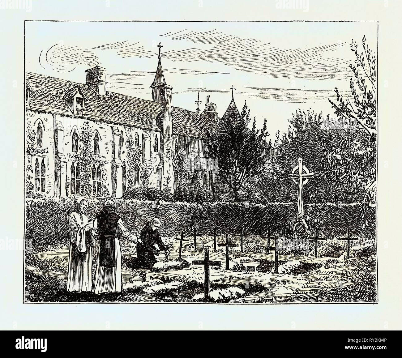 La vida monástica en Inglaterra: El cementerio Foto de stock
