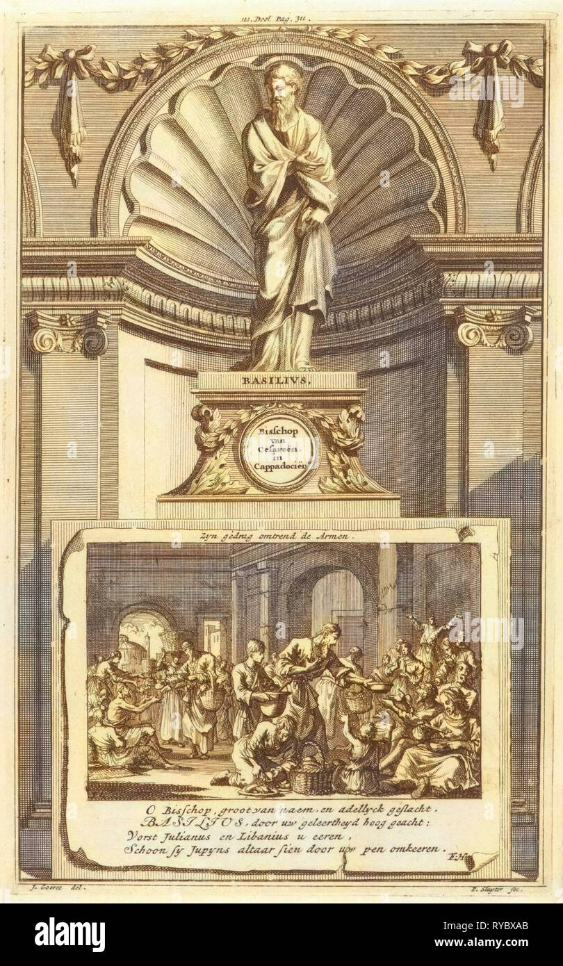 H. Basilio de Cesarea, Padre de la Iglesia, Jan Luyken, Zacarías Chatelain (II), François Halma, 1698 Foto de stock