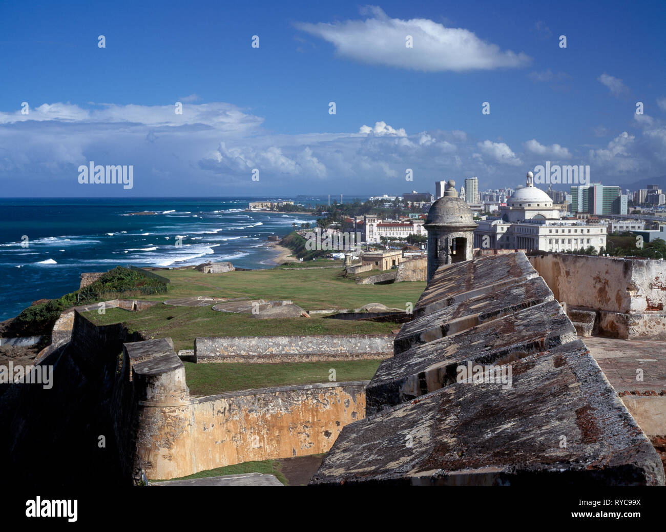 El fuerte San Felipe del Morro Fort, San Juan, Puerto Rico Foto de stock