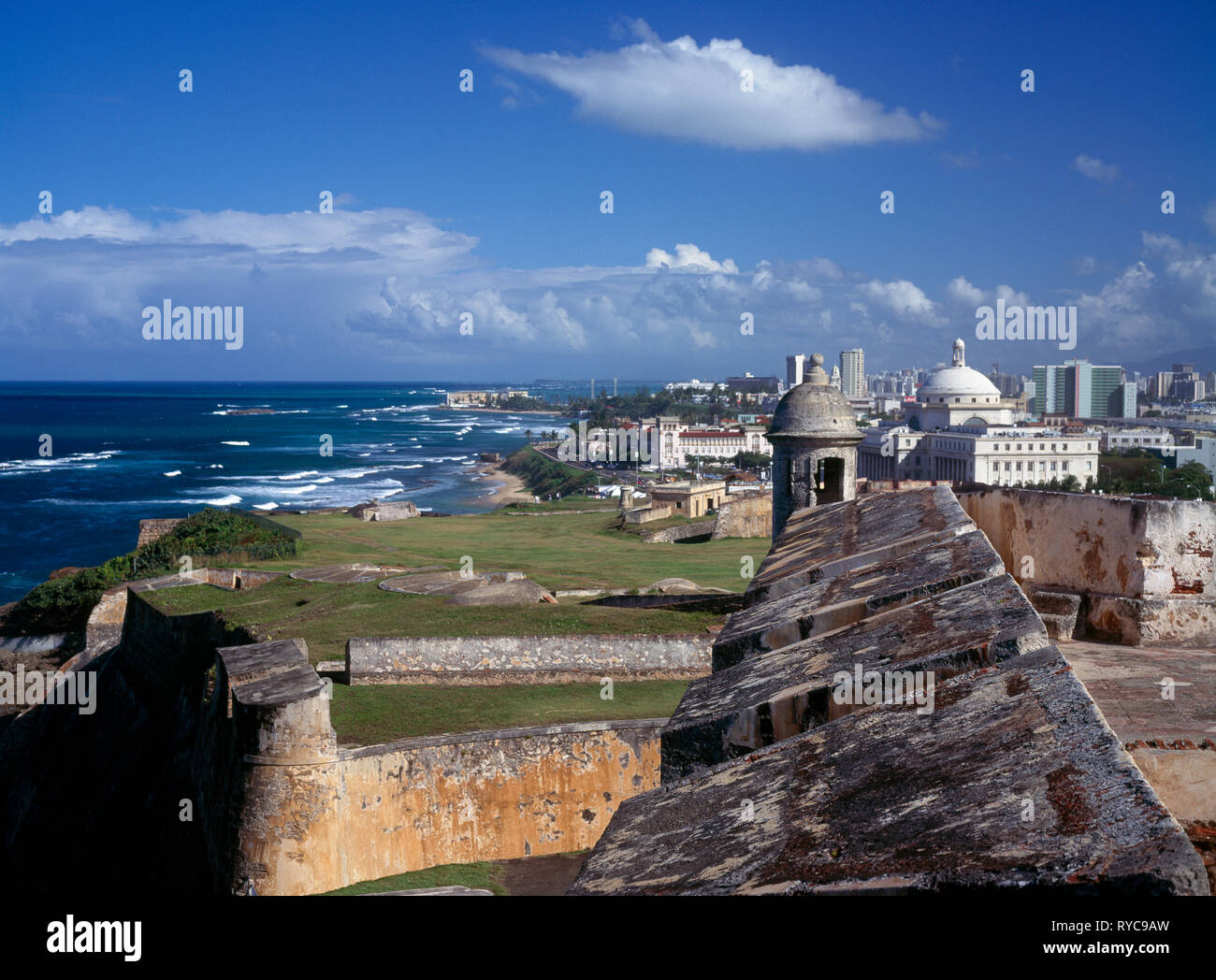 El fuerte San Felipe del Morro Fort, San Juan, Puerto Rico Foto de stock