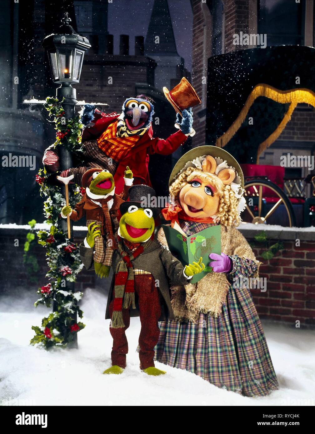 GONZO, Tiny Tim, Kermit la rana,MISS PIGGY, el muppet VILLANCICO, 1992