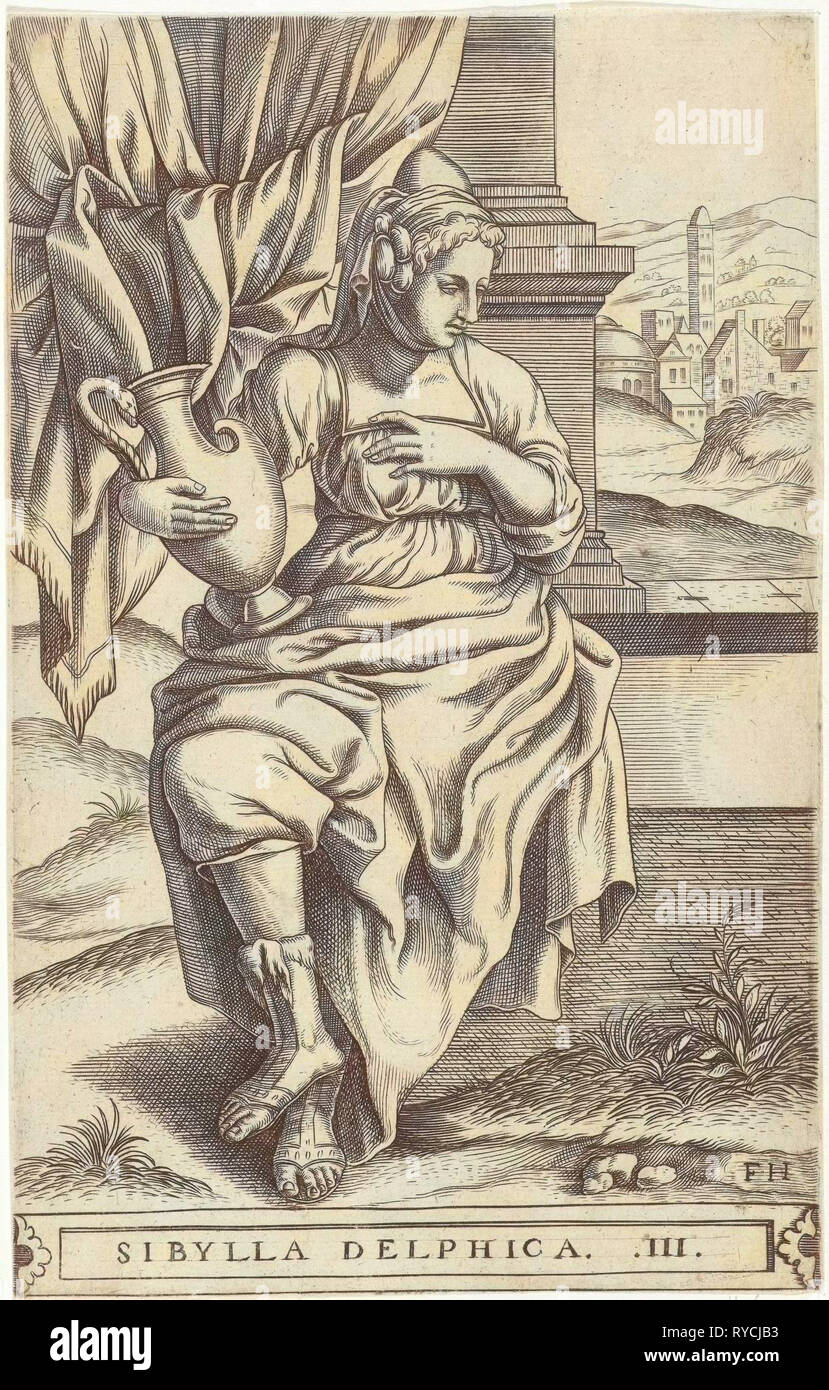 Delphic Sibila, Frans Huys, 1546 - 1562 Foto de stock