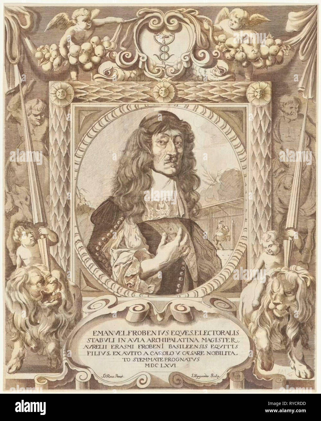 Retrato de Emanuel Wyngaerden Froben, I., 1666 Foto de stock