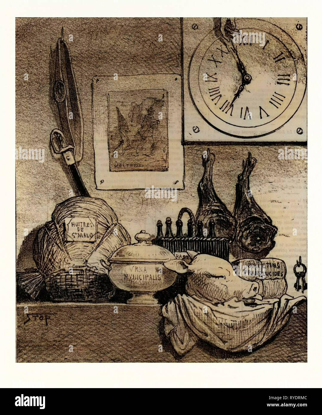 Tienda de alimentos en el siglo XIX en Francia, Ostras de Saint Malo, Liszt Archive  Gourmet, alimentos y bebidas Fotografía de stock - Alamy