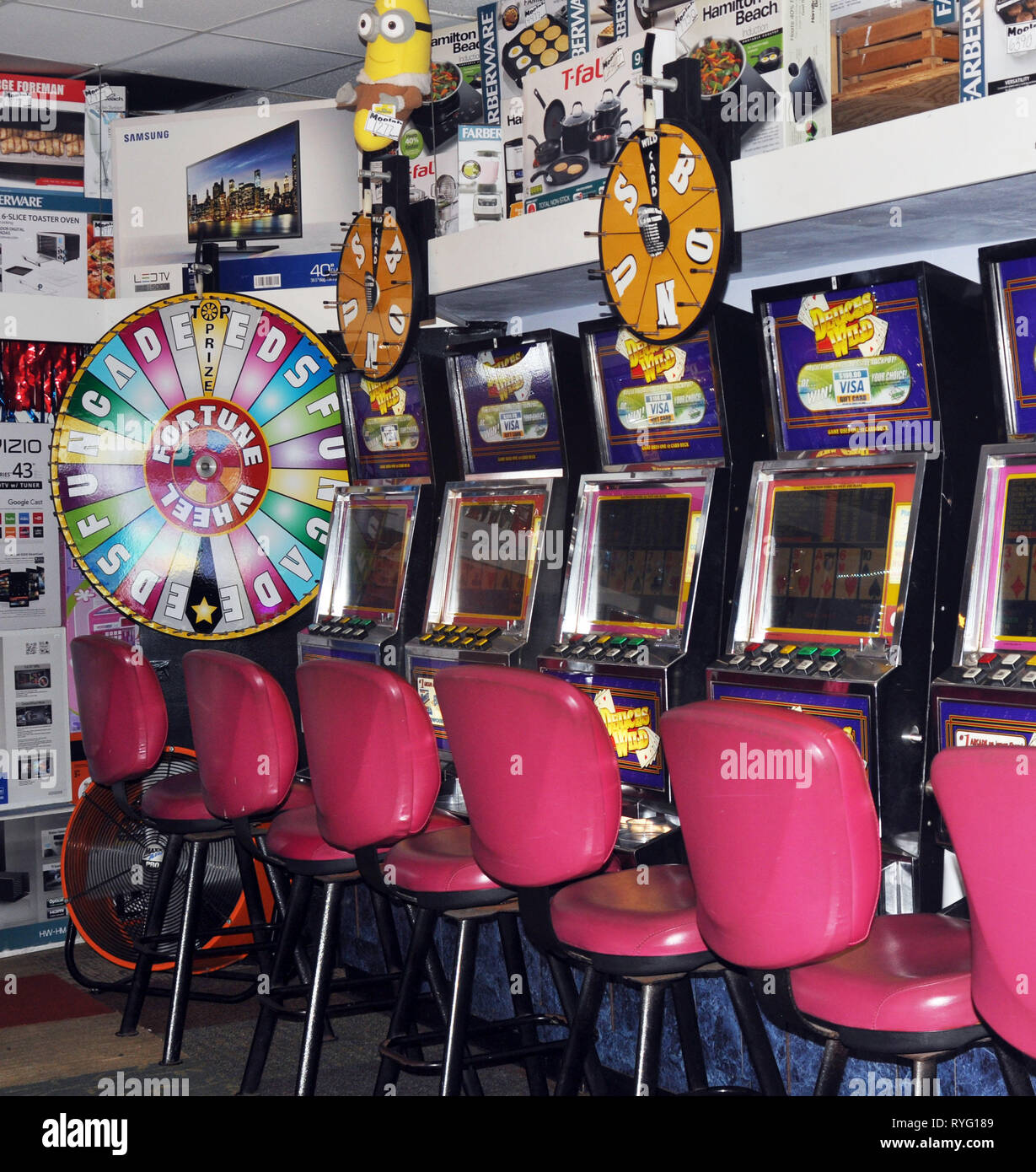 El interior de ED'S Arcade en el Boardwalk en Wildwood, Nueva Jersey Foto de stock