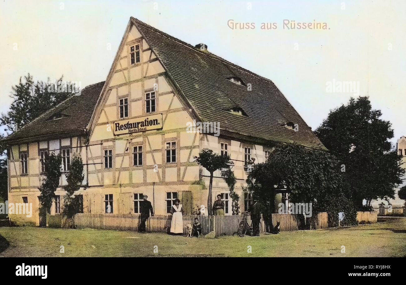 Restaurantes en el Landkreis Meißen, Rüsseina 1909, Landkreis Meißen, Restauration, Alemania Foto de stock