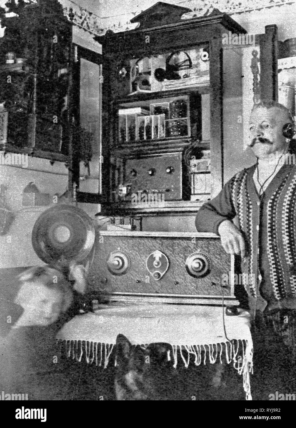 Broadcast, radio, juegos, self-made radio set, Alemania, 1929-Clearance-Info Additional-Rights-Not-Available Foto de stock