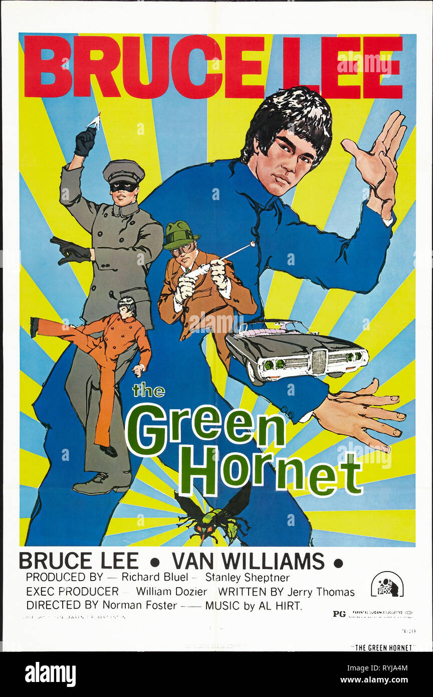 Póster de Bruce Lee, el Hornet verde, 1966 Foto de stock