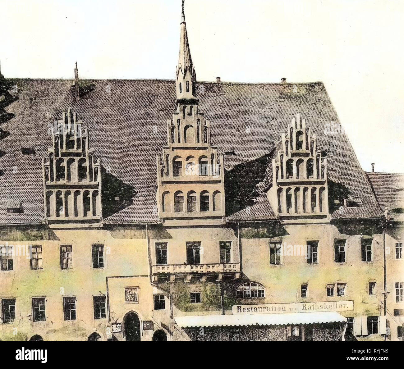 Rathaus Meißen, restaurantes en el Landkreis Meißen 1898, Meißen, Rathaus, Alemania Foto de stock