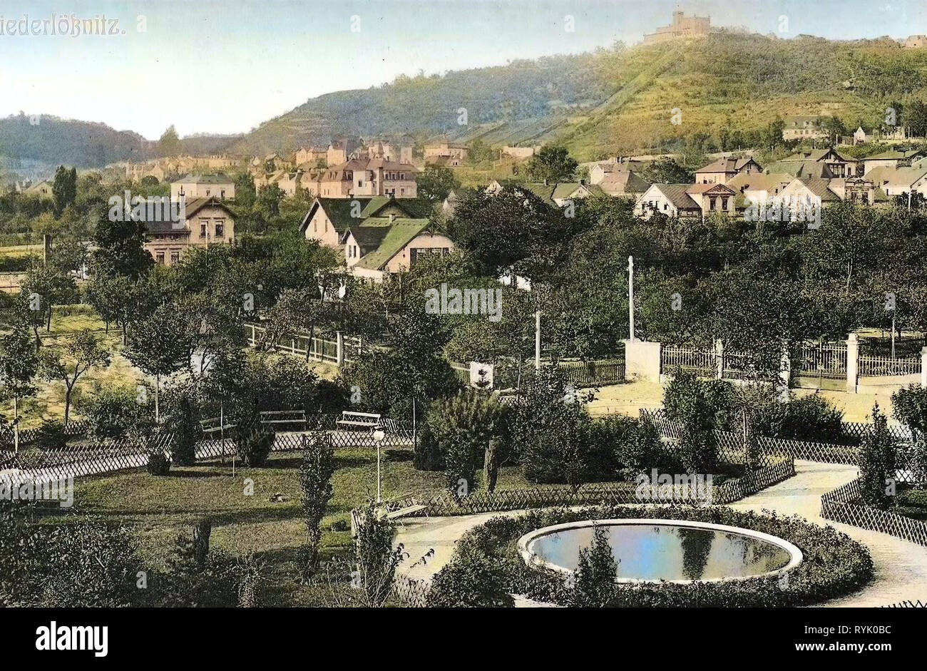 Friedensburg (Radebeul) 1901, Landkreis Meißen, Niederlößnitz, Ort, Alemania Foto de stock