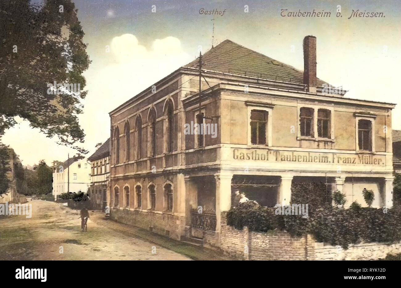 Restaurantes en el Landkreis Meißen, Taubenheim (Klipphausen) 1913, Landkreis Meißen, Gasthof, Alemania Foto de stock