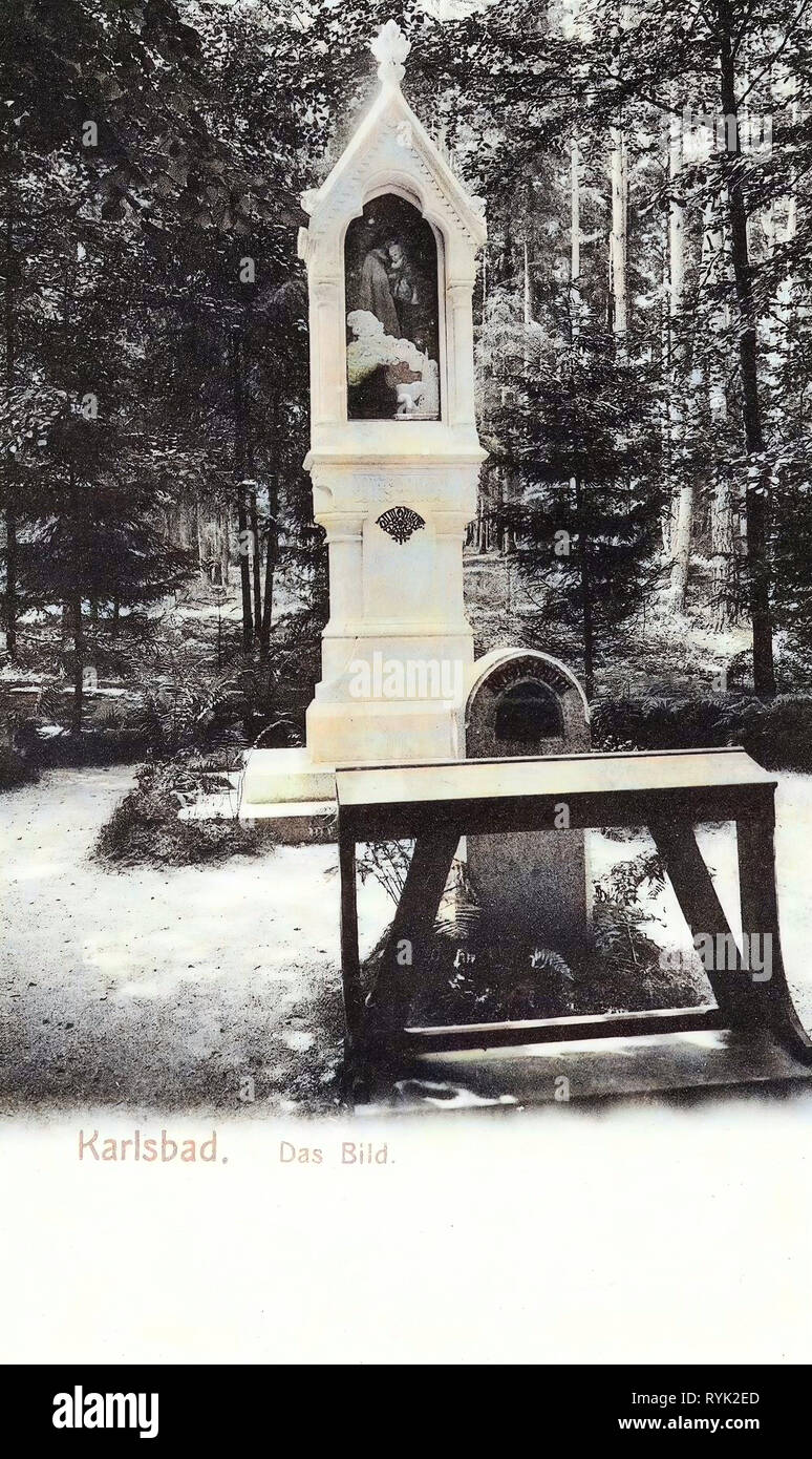 Monumentos y lugares conmemorativos en Karlovy Vary 1901, Región de Karlovy Vary, Karlsbad, das Bild, República Checa Foto de stock