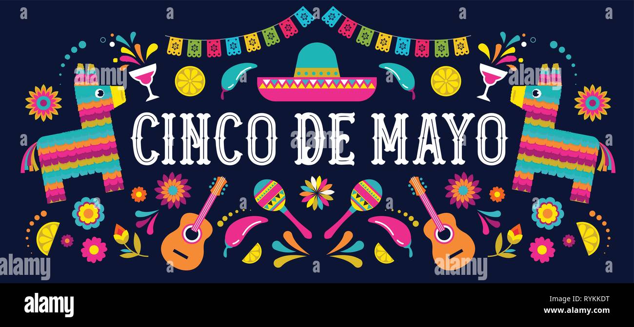 El Cinco de Mayo 5 de mayo, día feriado federal en México. Diseño de