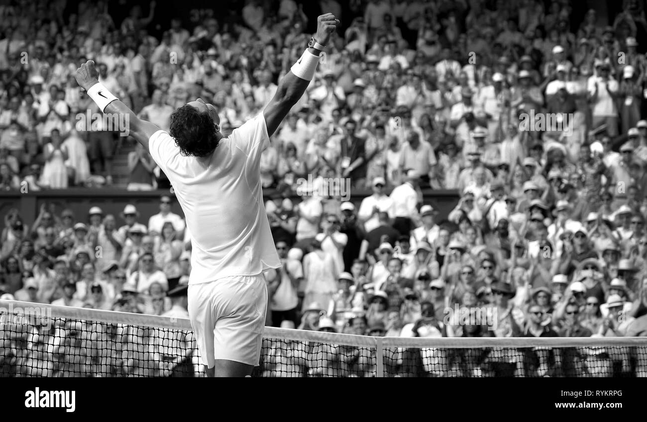 RAFAEL Nadal, de España, el Campeonato de Wimbledon 2017, 2017 Foto de stock