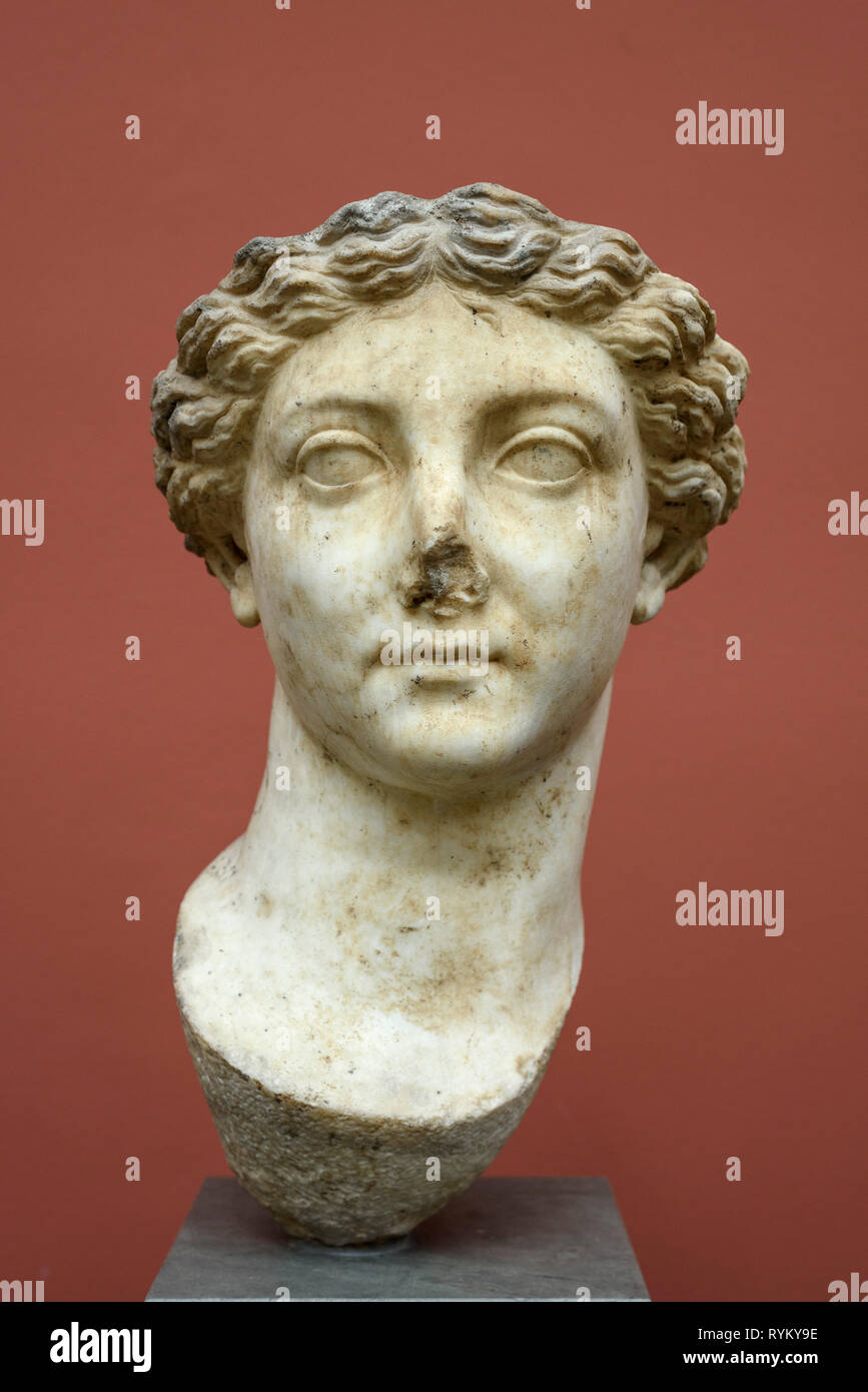 Copenhague. Dinamarca. Retrato busto romano de la Emperatriz Livia Drusilla. Ny Carlsberg Glyptotek. Livia Drusilla Claudia, Roma, 30 de enero de 58 A.C. - Roma, 28 Foto de stock