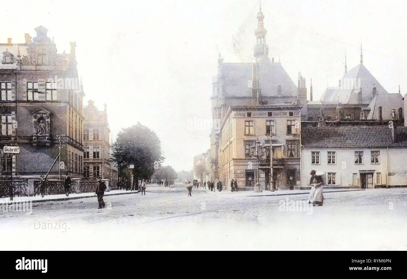 Hucisko (Gdańsk), Nowe Ogrody en Gdansk, 3 Calle Maja de Gdańsk, al Senado de la Ciudad Libre de Danzig, edificios demolidos en Gdansk, Gdansk en 1900 y 1903, Voivodato de Pomerania, Danzig, Neugarten, Königliche "Regierung Foto de stock