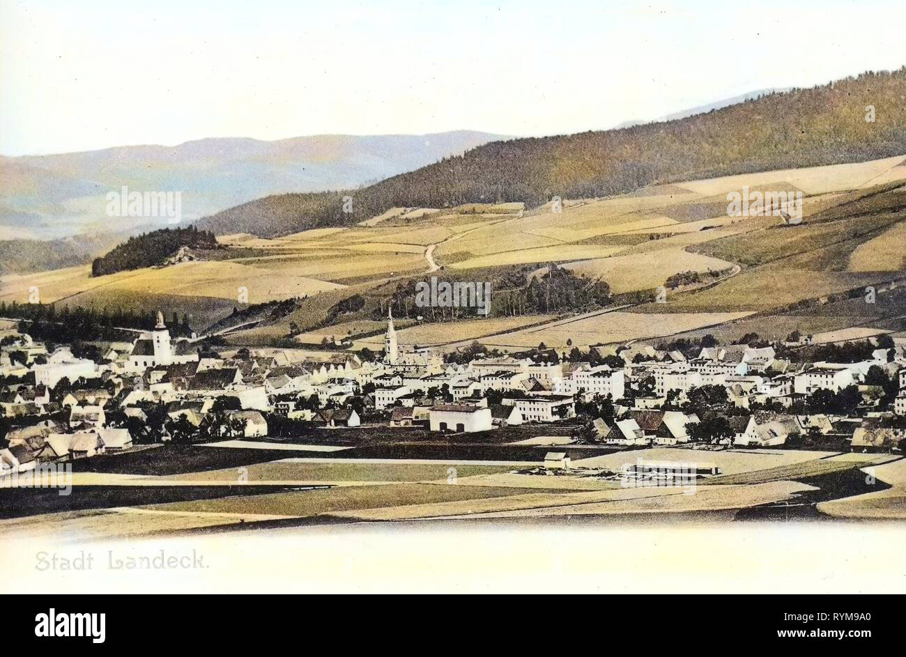 Iglesias de Lądek Zdrój, 1903 Voivodato de Baja Silesia, Landeck Foto de stock