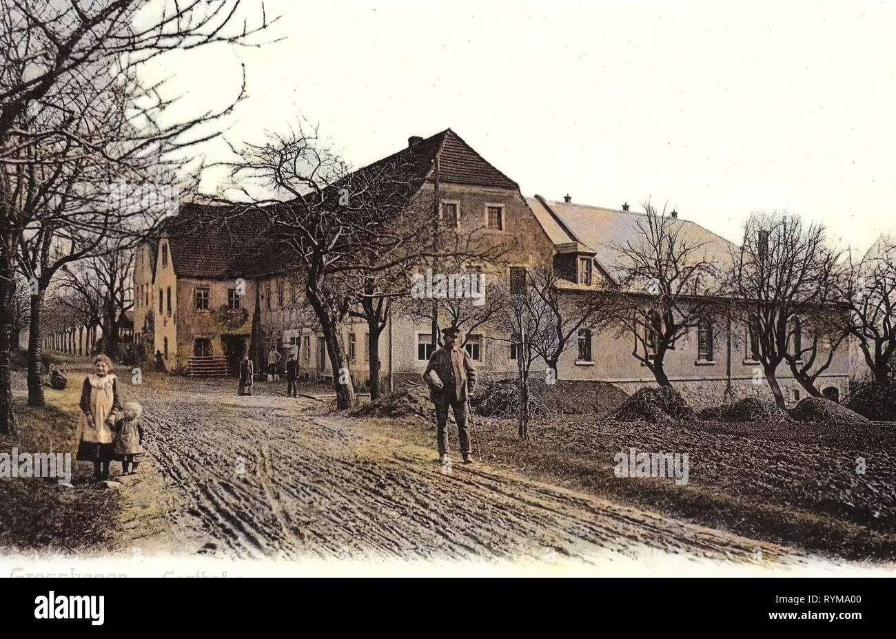 Restaurantes en el Landkreis Meißen, Käbschütztal 1905, Landkreis Meißen, Großkagen, Gasthof, Alemania Foto de stock