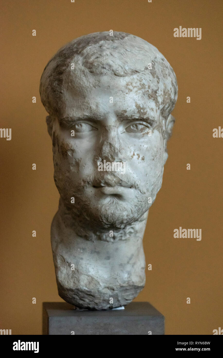 Copenhague. Dinamarca. Busto Retrato del Emperador Gallienus. Ny Carlsberg Glyptotek. Publio Licinio Egnatius Gallienus Augustus (ca. AD 218-268) Foto de stock