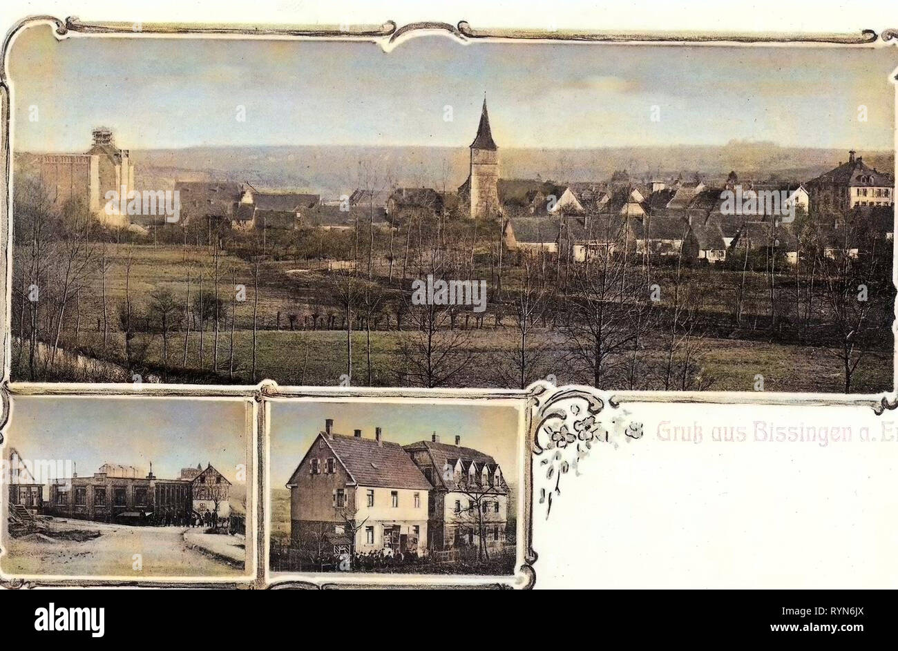 La industria de Baden-Württemberg, Iglesias en Bietigheim-Bissingen, 1905, en el Estado federado de Baden-Württemberg, Bissingen, Verschiedene Stadtansichten Foto de stock