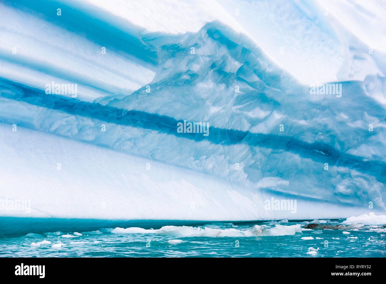 En la pared de hielo Scoresbysund, Groenlandia Oriental y Groenlandia Foto de stock