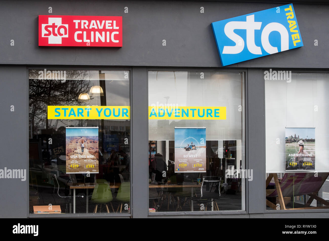 STA Travel Agent tienda en Southampton. Foto de stock