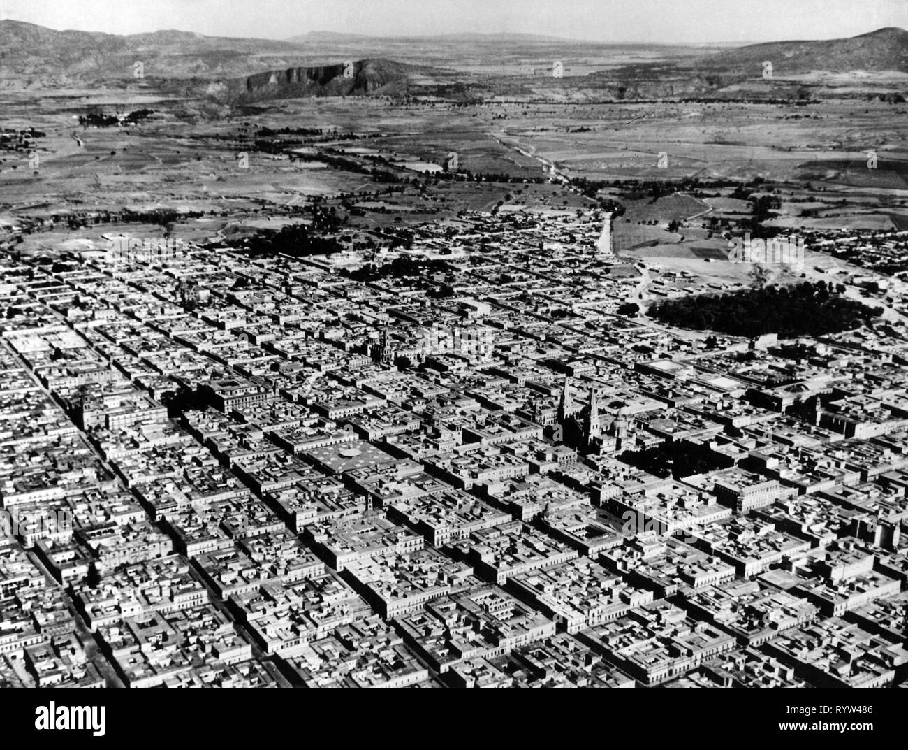 Geografía / viajes, México, Guadalajara, Ciudad vistas / paisajes urbanos, vista aérea, 1950-Clearance-Info Additional-Rights-Not-Available Foto de stock