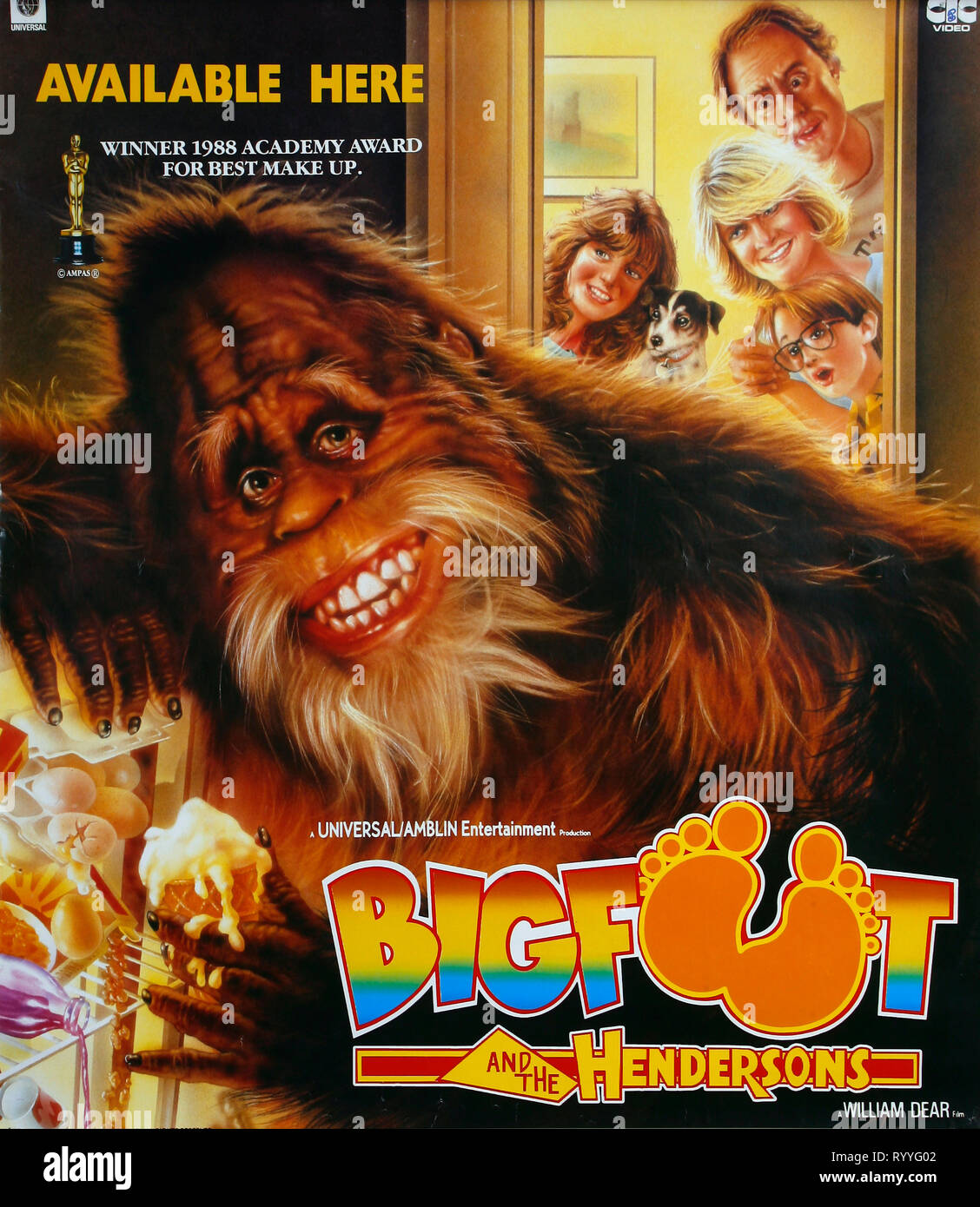 Póster de película, BIGFOOT Y LOS HENDERSONS, 1987 Fotografía de stock