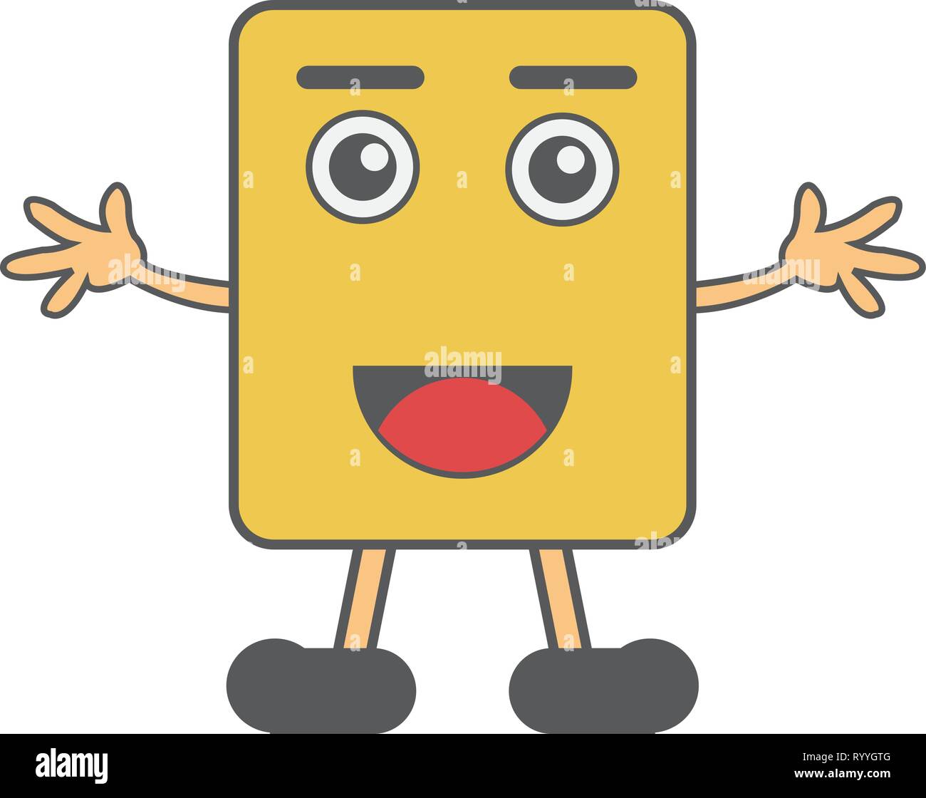 Ilustración vectorial de dibujos animados forma un cuadrado amarillo Imagen  Vector de stock - Alamy