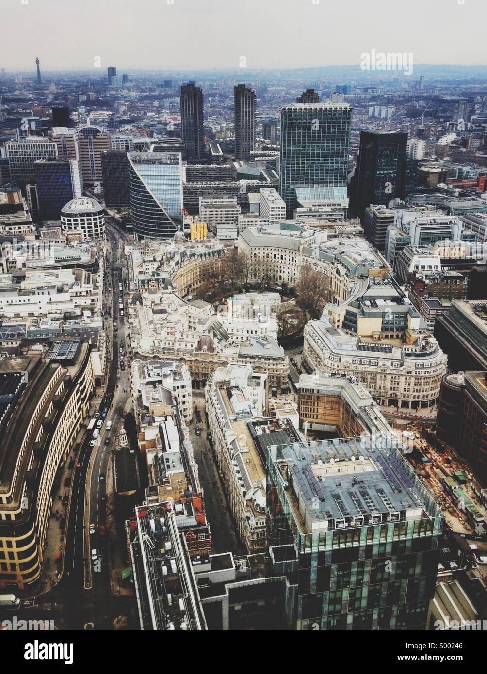 El paisaje de la ciudad de Londres - vista aérea. Foto de stock