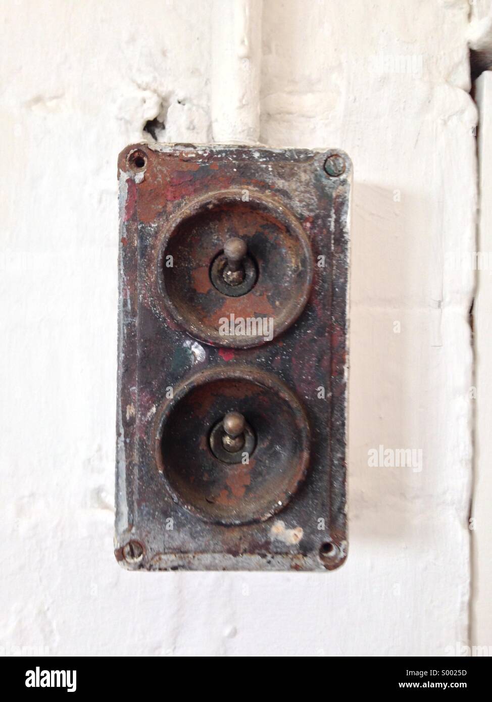 Interruptor de pared de porcelana Retro Vintage, interruptor de luz de  latón, interruptor de palanca para