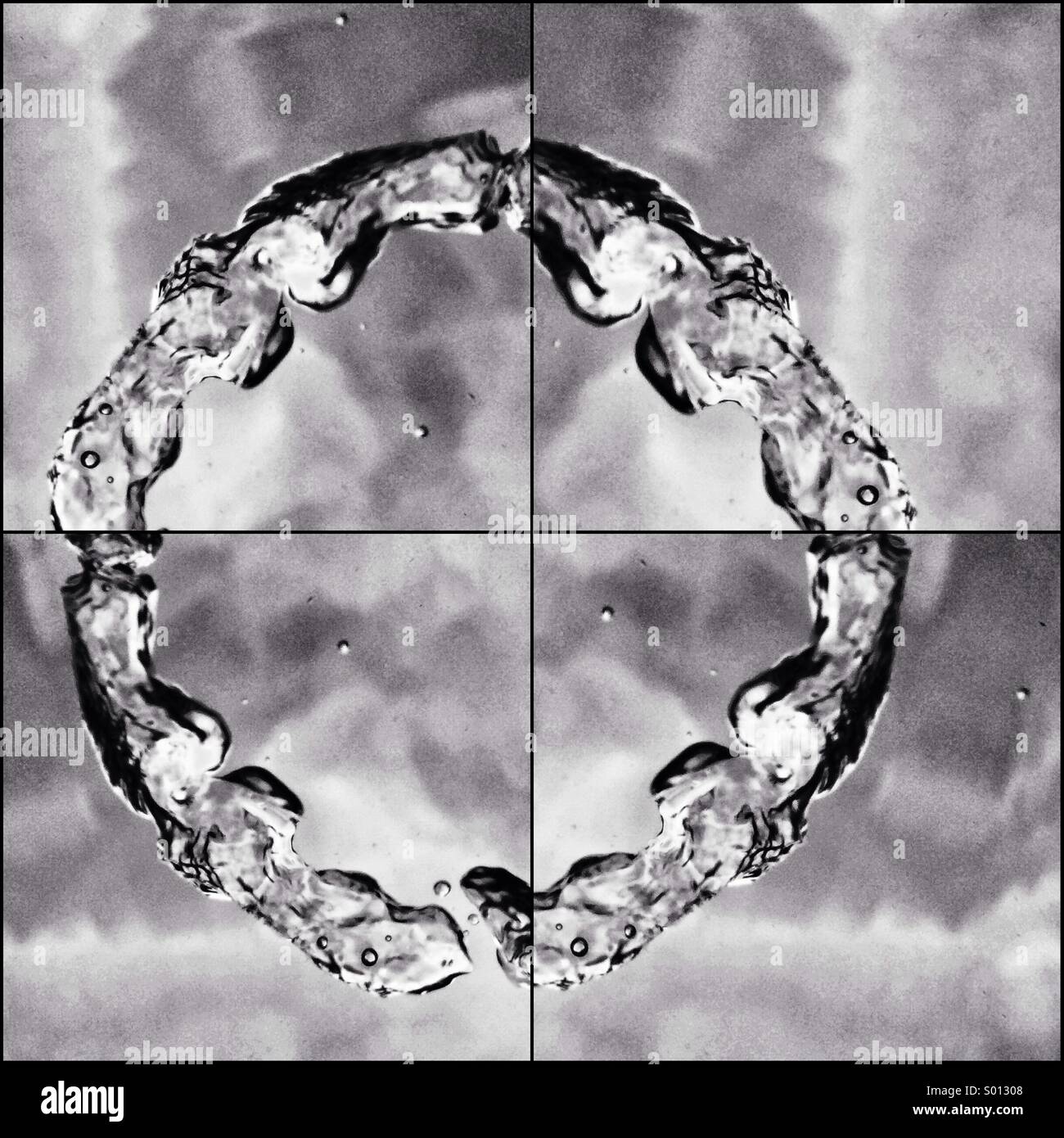 Burbujas en la piscina, capturados con el iPhone 5s y una carcasa submarina,  ensambladas para crear una imagen redonda de burbujas Fotografía de stock -  Alamy