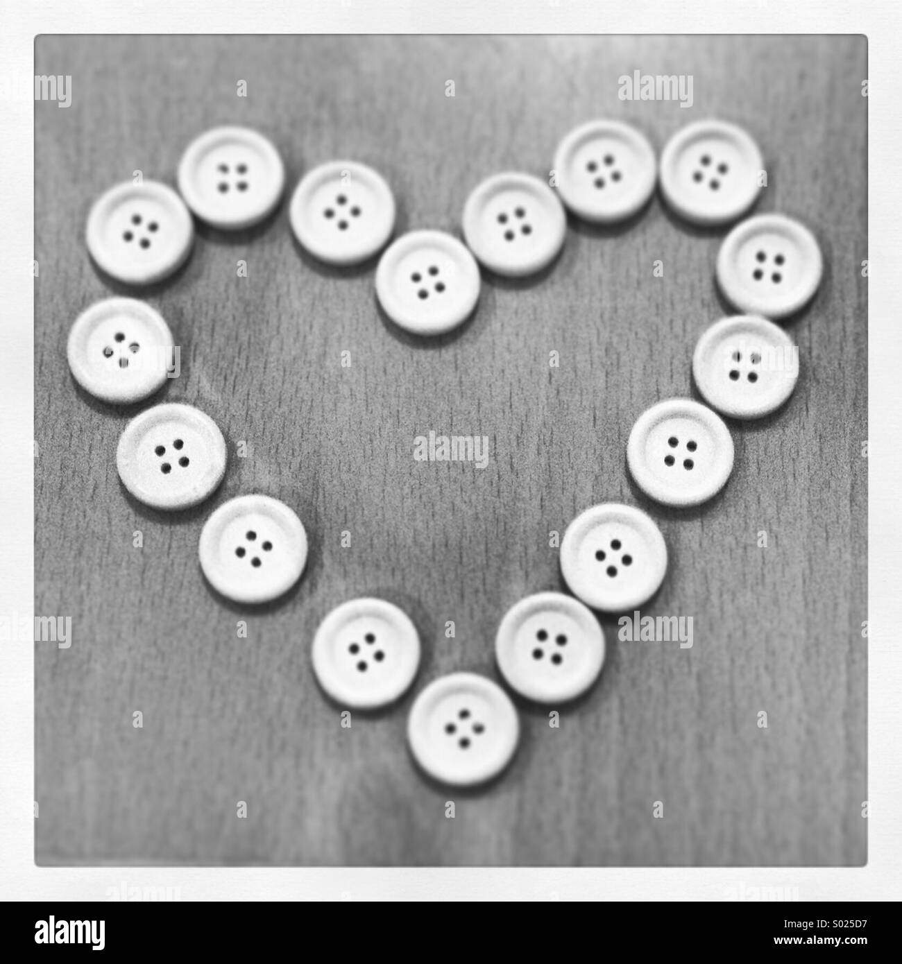 Botón blanco y negro corazón Fotografía de stock Alamy