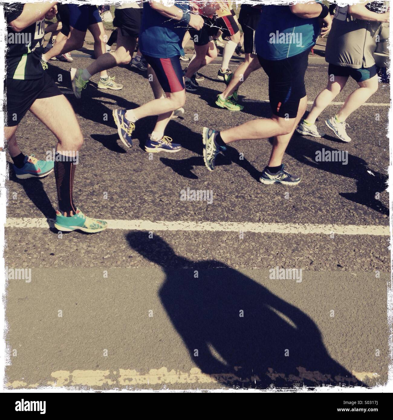 Sombra de maratón Foto de stock