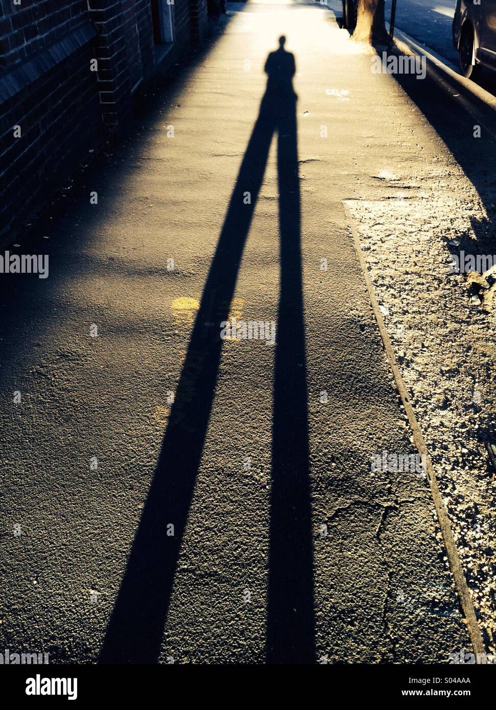 Al atardecer la sombra alargada Fotografía de stock - Alamy