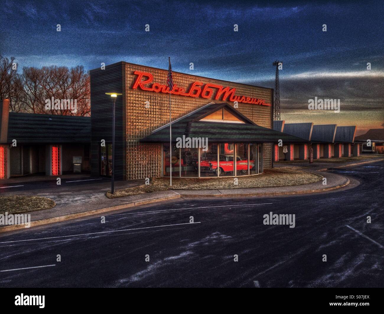 Toma dramática de la Ruta 66 Museo en HDR Fotografía de stock Alamy