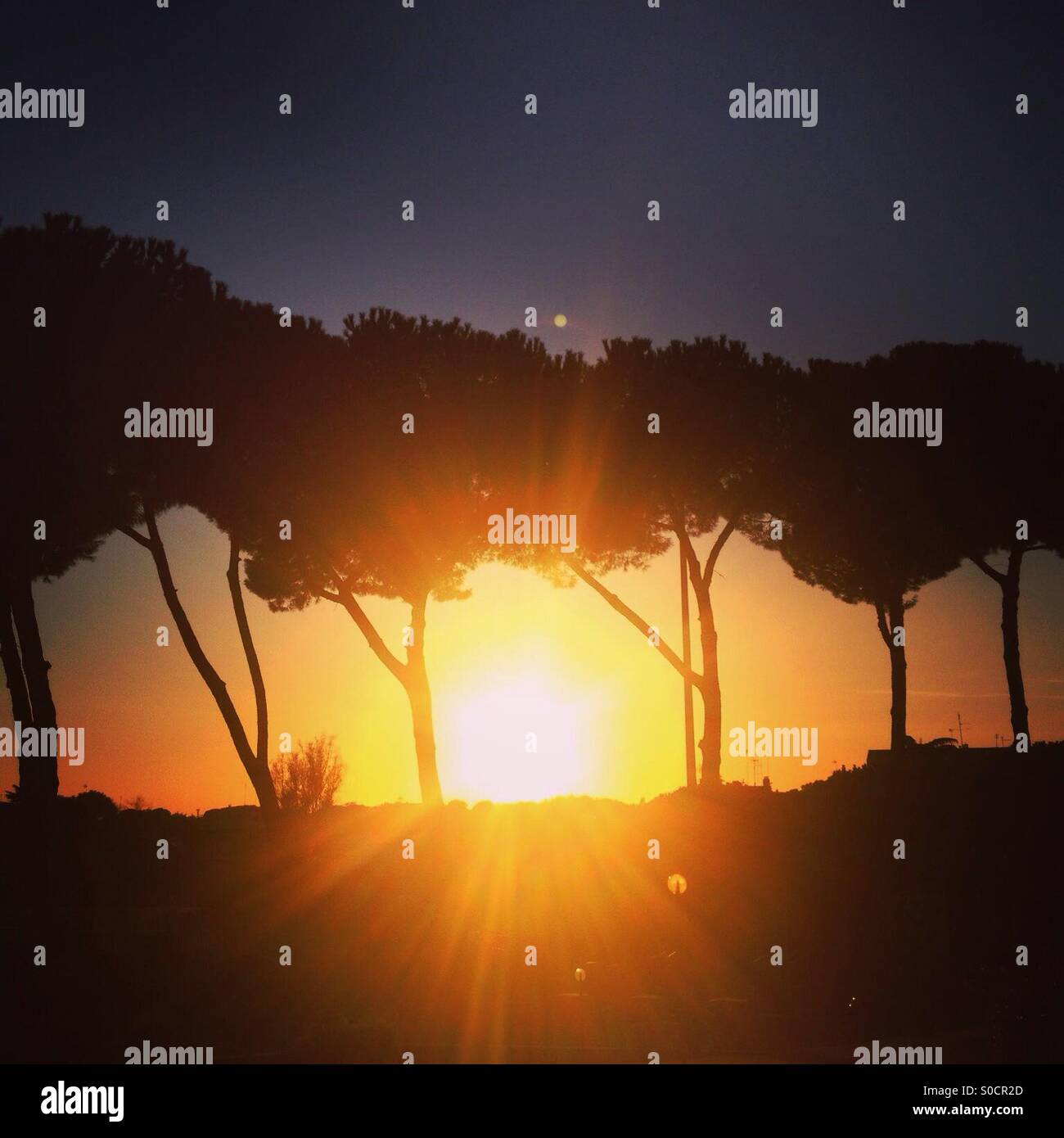Puesta de sol en Italia Foto de stock