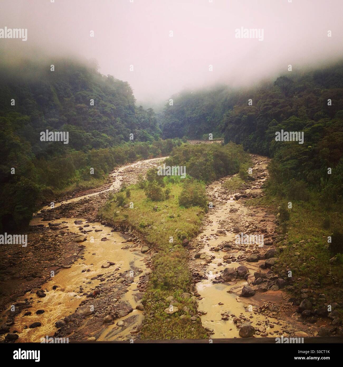 Los dos ríos en Costa Rica Foto de stock