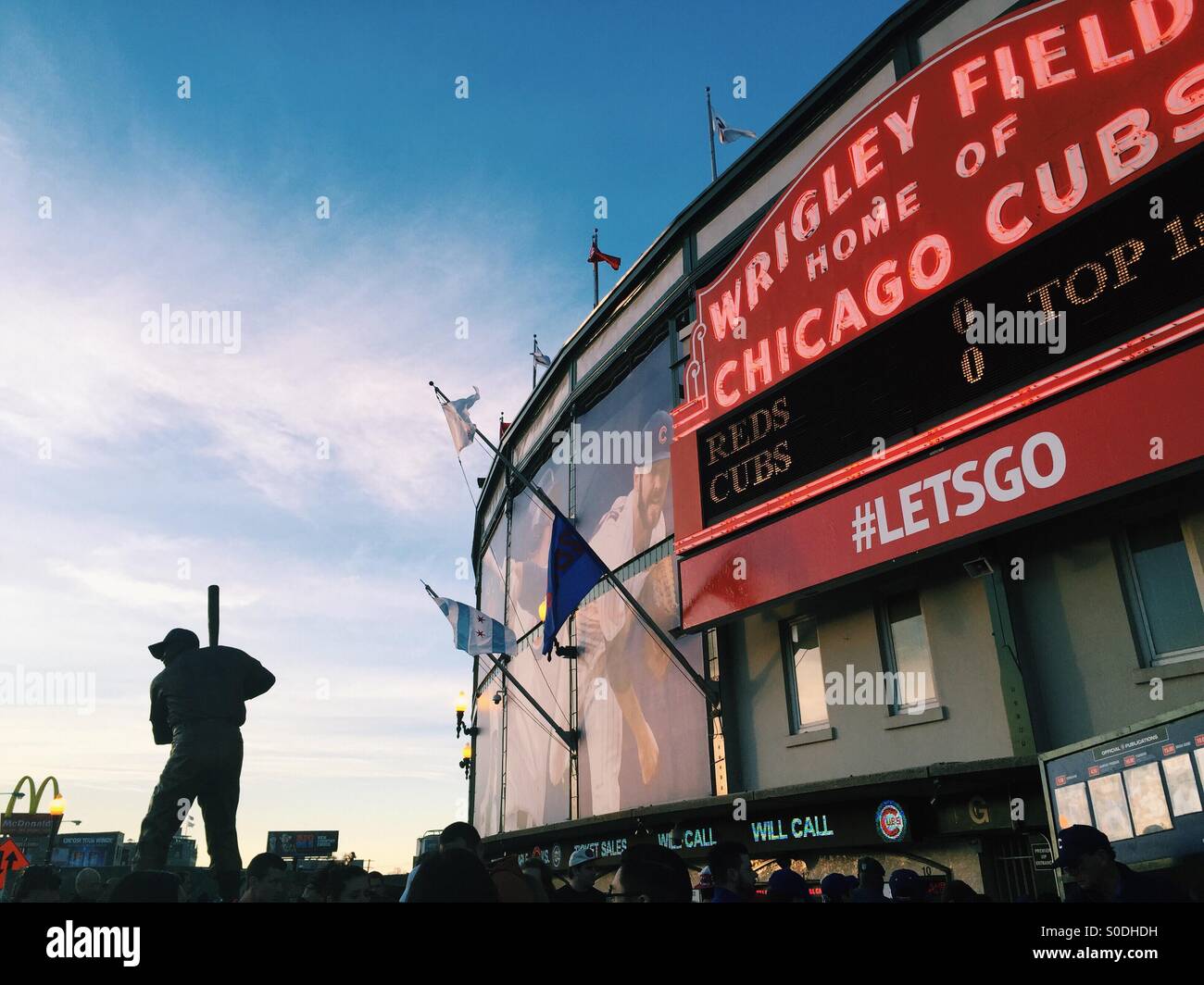 Wrigley Field, hogar de los Chicago Cubs. Foto de stock