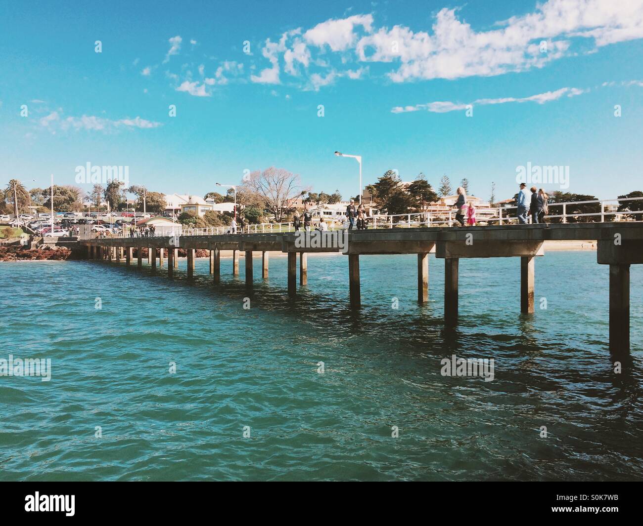Pier en Cowes, Phillip Island, Victoria, Australia Foto de stock
