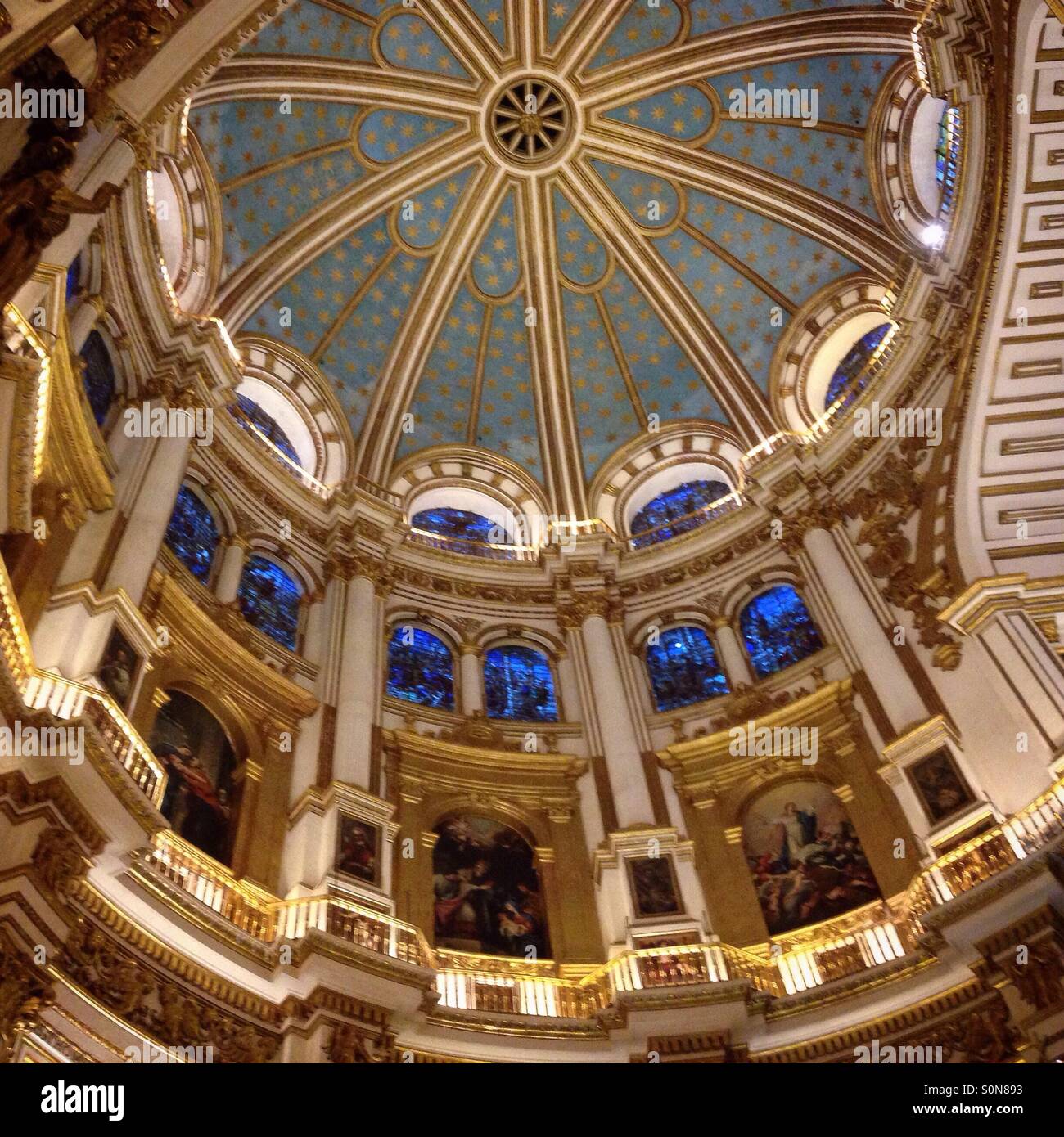 En la cúpula de la Catedral de Granada, Andalucía, España Foto de stock