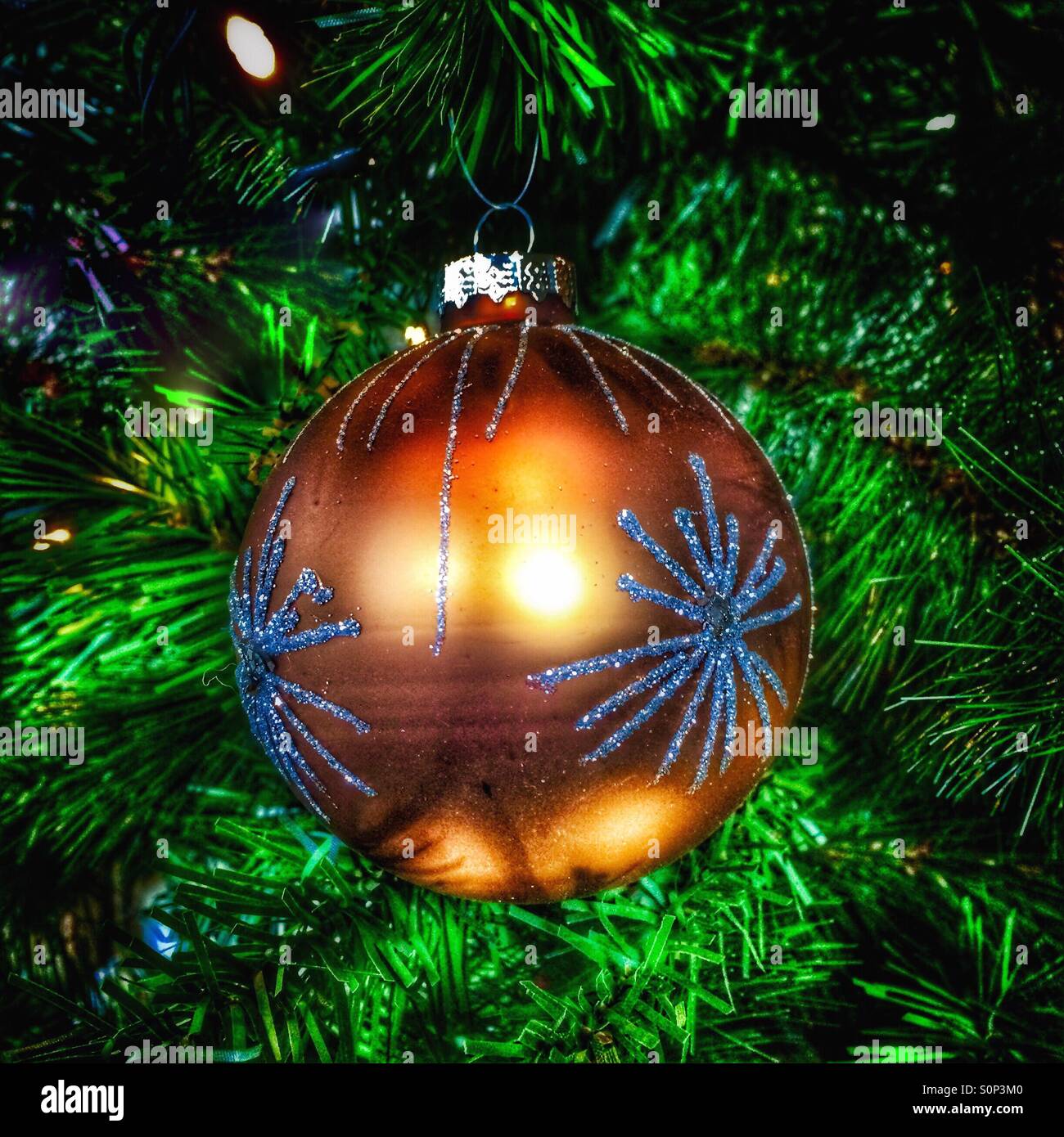 Decoración del árbol de Navidad Foto de stock