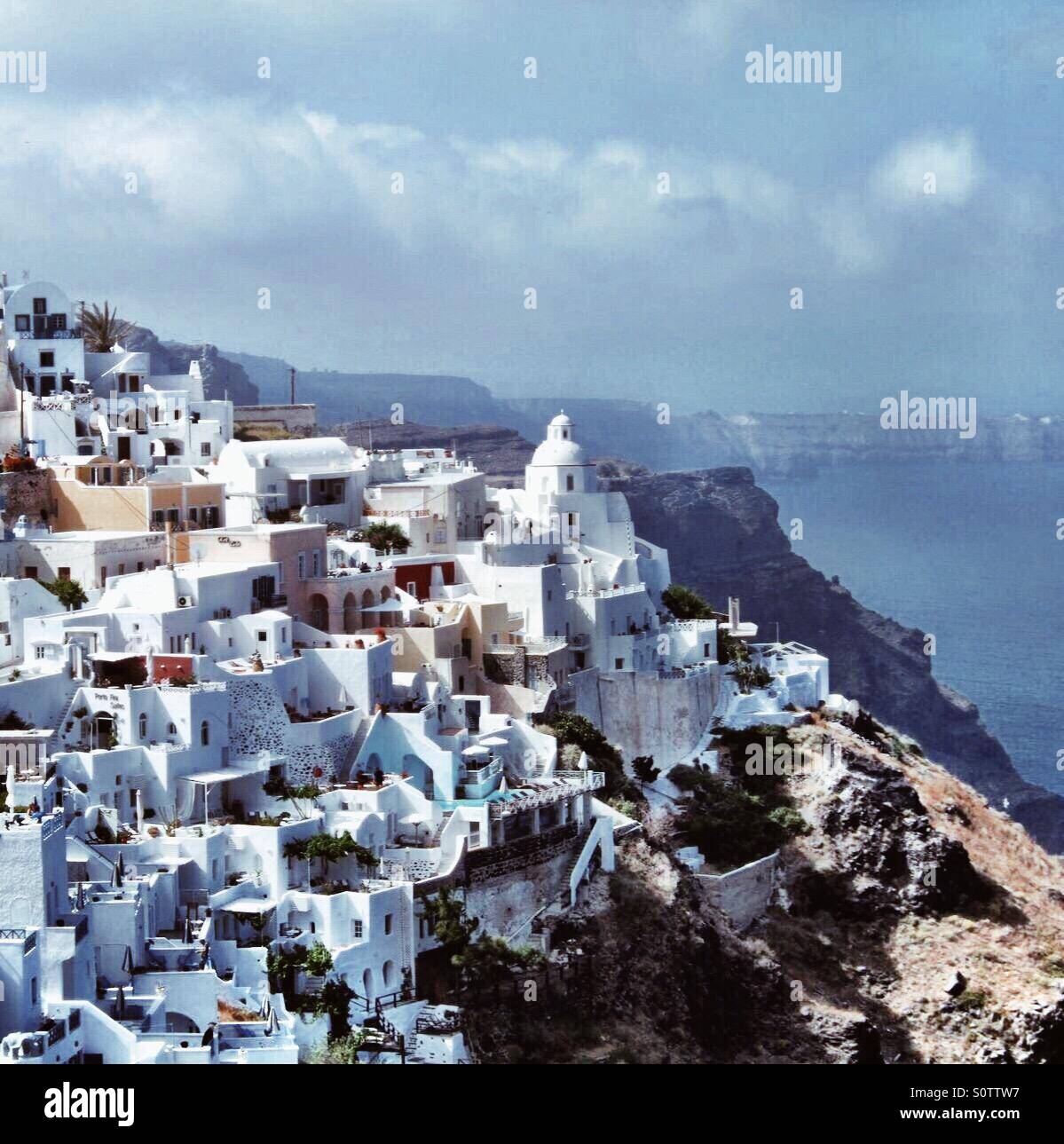 Casas costeras de Grecia Foto de stock