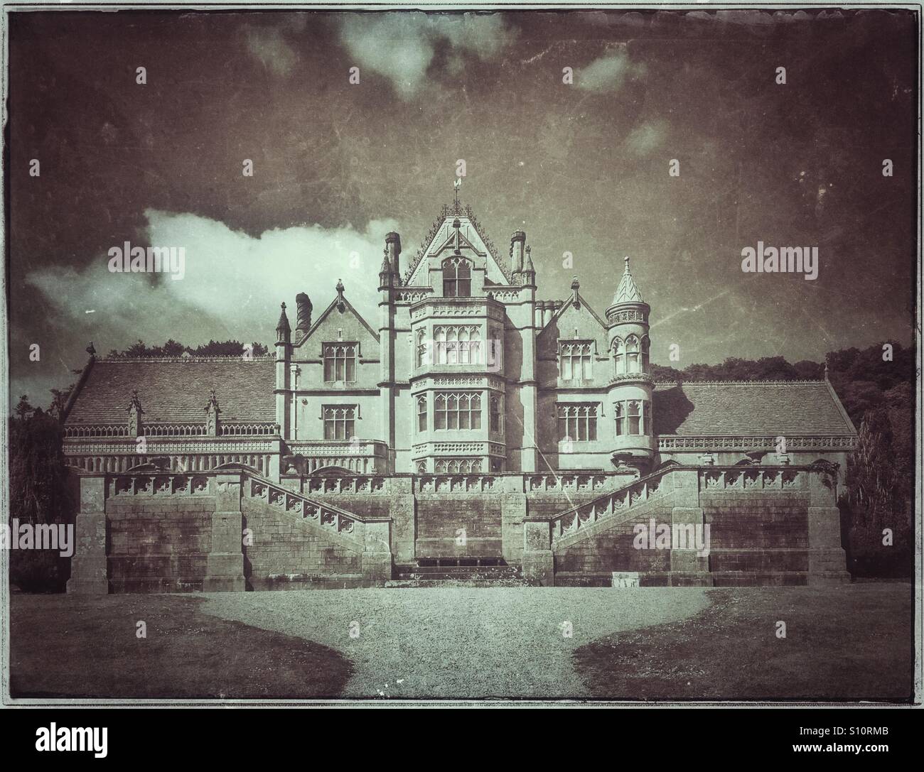 Una placa de vidrio efectos fotográficos antiguos imagen de Tyntesfield House. Esta casa de