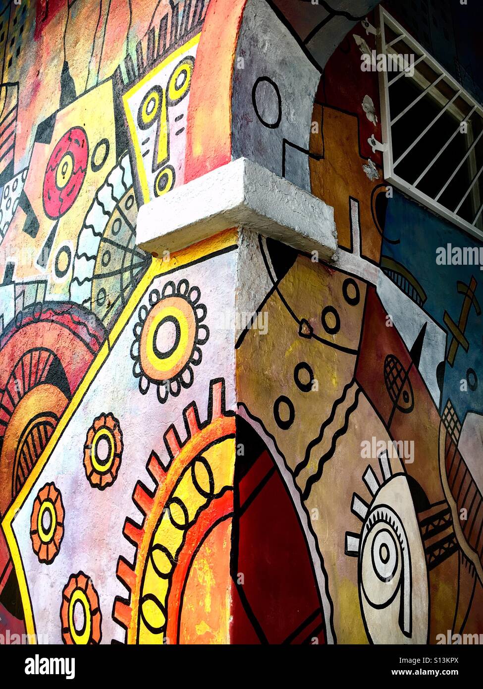 Arte en la calle en el barrio Little Haití Miami Foto de stock