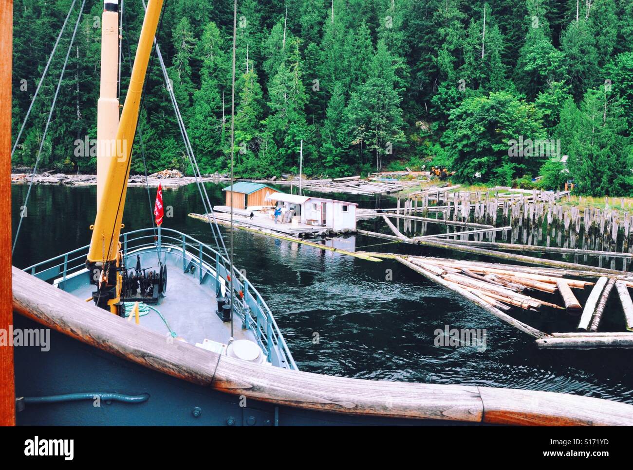 Viajando por la Sra. Frances Barkley a través de la admisión de Alberni, Isla de Vancouver, BC, Canadá Foto de stock