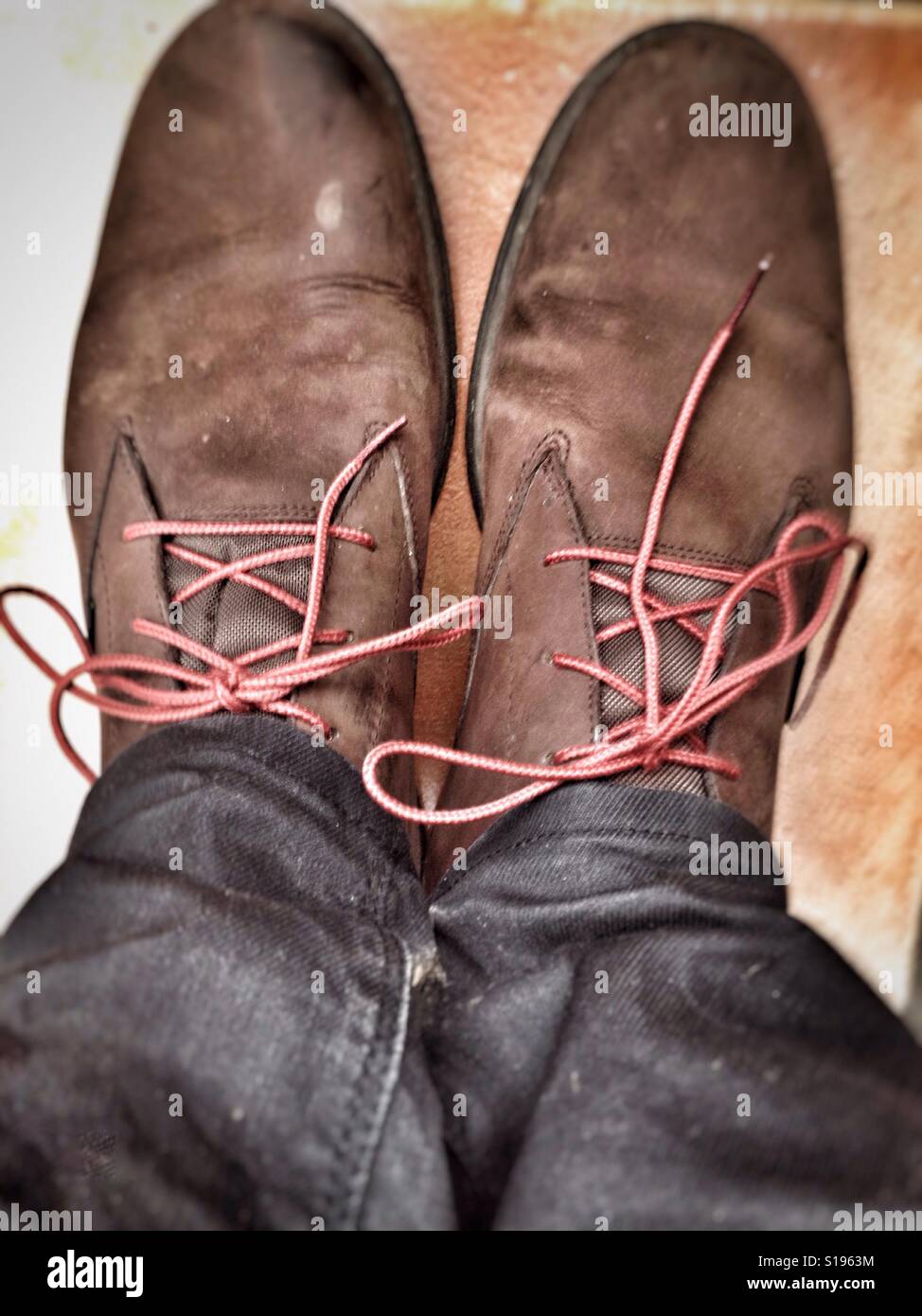 Timberland botas con cordones marrón rojo Fotografía de stock - Alamy